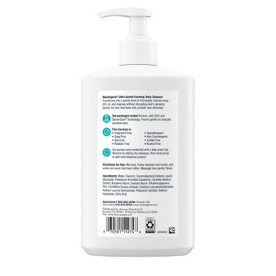 Neutrogena Ultra Gentle Foaming Facial Cleanser, Hydrating Face Wash 16 fl oz - New