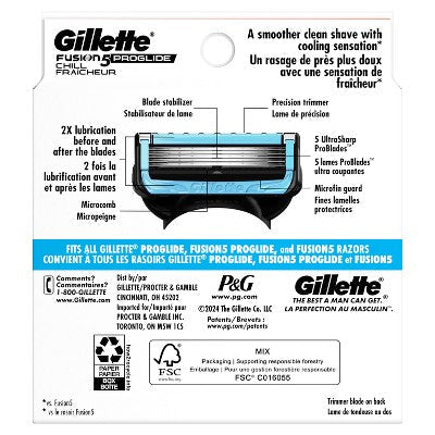 Gillette ProGlide Chill Razor Refills for Men 8 Blade Refills - New