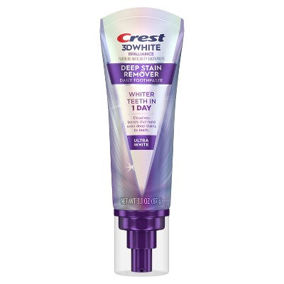 Crest 3D White Deep Stain Remover Daily Toothpaste Ultra White 3.1oz - Imperfect Box