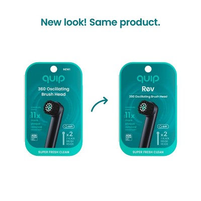 quip Rev Oscillating Brush Head Refill- Black 2pk - Imperfect Box