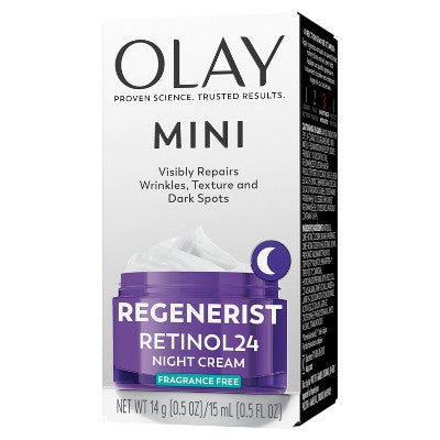 Olay Regenerist Retinol 24 + Peptide Night Face Moisturizer Mini Size 0.5oz - New