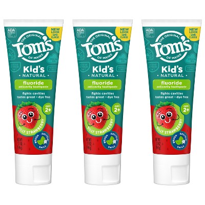 Tom's of Maine Silly Strawberry Kids Anticavity Fluroide Toothpaste 5.1oz/3ct - Missing Box