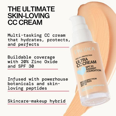 Pacifica Ultra CC Cream Radiant Foundation Natural/Medium 1 fl oz - New