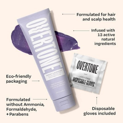 Overtone Smoky Lavender Hair Mask Semi-Permanent Hair Dye & Color Conditioner - New