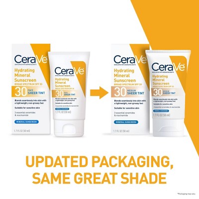 CeraVe Hydrating Mineral Tinted Face Lotion SPF 30 Medium 1.7 fl oz - Missing Box
