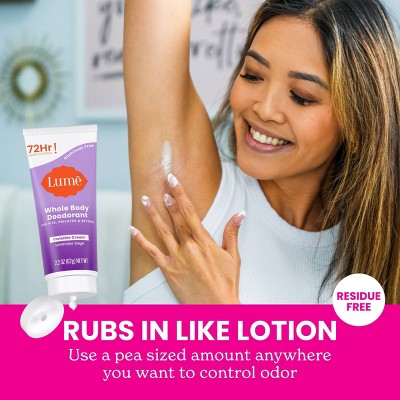 Lume Whole Body Women's Invisible Cream Tube Deodorant Lavender Sage Scent 2.2oz - Imperfect Container