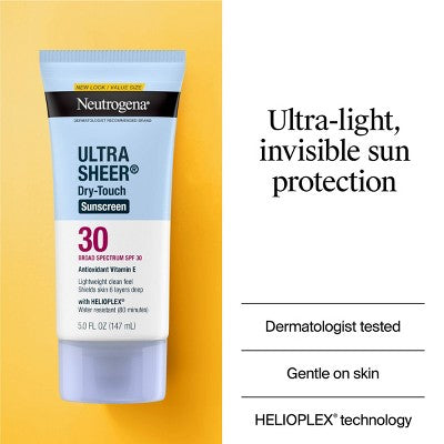 Neutrogena Ultra Sheer Dry-Touch Water Resistant Lotion SPF 30 5 fl oz - Imperfect Container