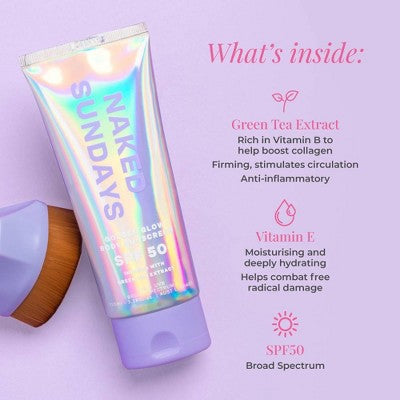Naked Sundays Golden Glow Body Sunscreen SPF50+ 100ml - Imperfect Box
