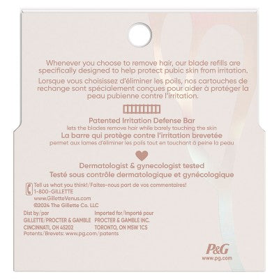 Venus for Pubic Hair & Skin Women's Razor Blade Refills 4ct - Missing Box