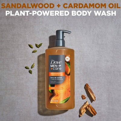 Dove Men+Care Restore Plant Based Body Wash Sandalwood & Cardamom Oil 26 fl oz - New