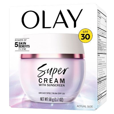 Olay Super Cream Face Moisturizer with Sunscreen SPF 30 1.7oz - Missing Box