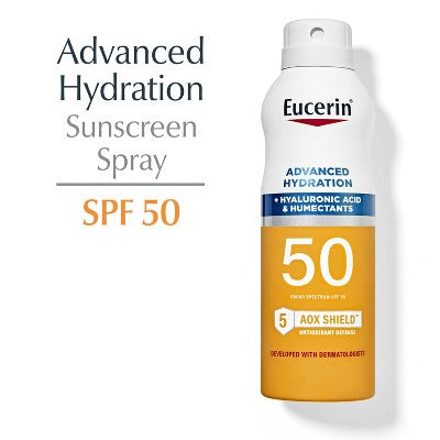 Eucerin Advanced Hydration Sunscreen Spray SPF50 6oz - Imperfect Container