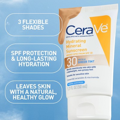 CeraVe Hydrating Mineral Tinted Face Lotion SPF 30 Medium 1.7 fl oz - Missing Box