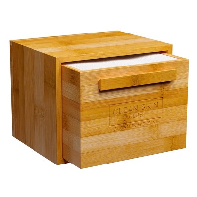 Clean Skin Club Clean Towels XL Original + Bamboo Container Drawer 50ct - Imperfect Box
