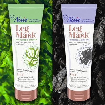 Nair Hair Remover Beauty Treatment Charcoal Clay Leg Mask 8.0oz - New