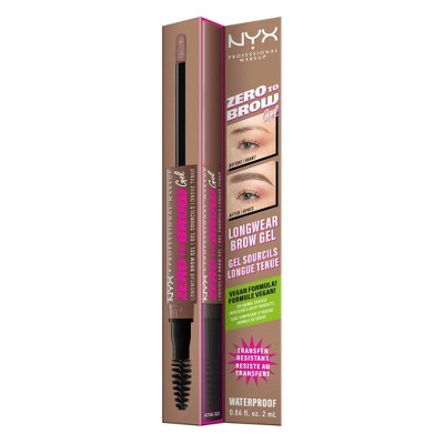 NYX Professional Makeup Zero to Brow Longwear Eyebrow Gel 02 Ash Blonde 0.06 fl oz - Imperfect Box