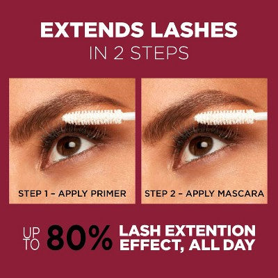L'Oreal Paris Double Extend Beauty Tubes Lengthening Mascara; Basecoat 570 Black 0.33 fl oz - New