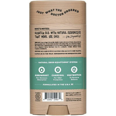DR. SQUATCH Men's Natural Solid Deodorant Rainforest Rapids 2.65oz - New