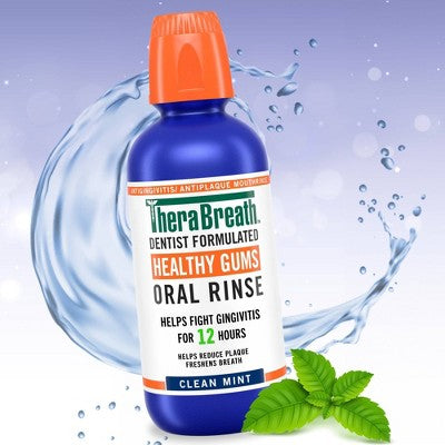 TheraBreath Healthy Gums Mouthwash Clean Mint 33.8 fl oz - Imperfect Container