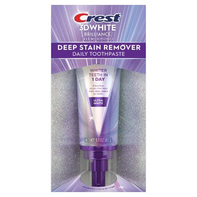 Crest 3D White Deep Stain Remover Daily Toothpaste Ultra White 3.1oz - Imperfect Box