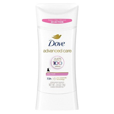 Dove Beauty Advanced Care Clear Finish 72-Hour Women's Antiperspirant & Deodorant Stick 2.6oz - New