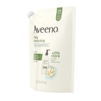 Aveeno Daily Moisturizing Face Cleanser with Soothing Oat Refill Pouch 12 fl oz - New