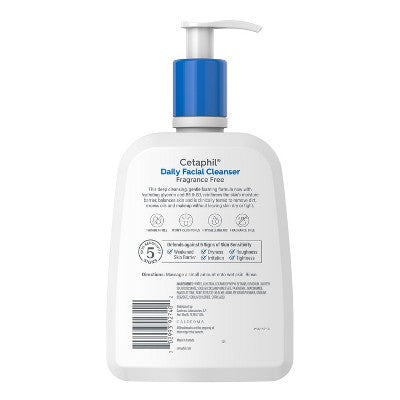 Cetaphil Daily Face Cleanser Fragrance Free Unscented 16 fl oz - Imperfect Container