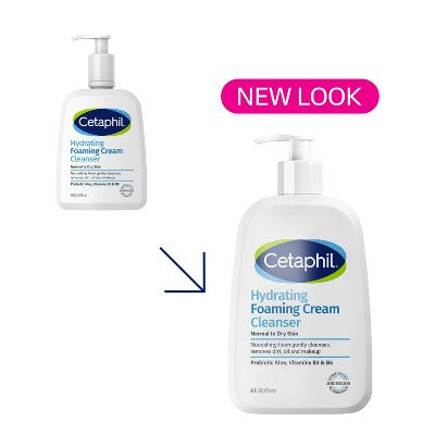 Cetaphil Hydrating Foaming Cream Facial Cleanser Face Wash with Niacinamide 16oz - Imperfect Container Co