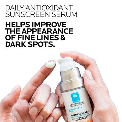 La Roche Posay Anthelios AOX Daily Antioxidant Face Serum with Sunscreen SPF 50 1 fl oz - Imperfect Box