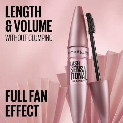 Maybelline Lash Waterproof Sensational Lengthening Mascara Blackest Black 0.32 fl oz - Imperfect Box