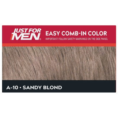 Just For Men Easy CombIn Color Gray Hair Coloring Sandy Blond A10 3pk - New