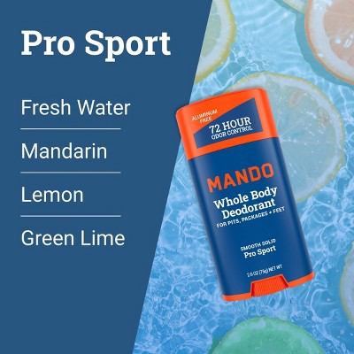 Mando Whole Body Men's Smooth Solid Deodorant Pro Sport 2.6oz - Imperfect Container