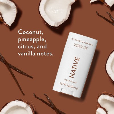 Native Solid Deodorant for Men Coconut & Vanilla 2.65oz - New