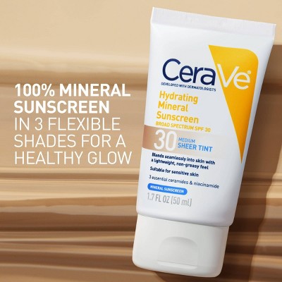 CeraVe Hydrating Mineral Tinted Face Lotion SPF 30 Light 1.7 fl oz - Imperfect Box