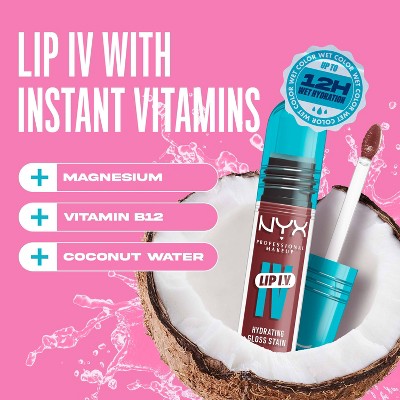 NYX Professional Makeup Lip IV Hydrating Lip Gloss Stain Set Wet 0.16 fl oz - New