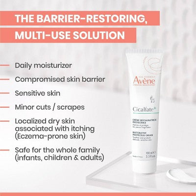 Avene Cicalfate+ Restorative Protective Face Cream Sensitive Skin 3.3oz - Imperfect Box