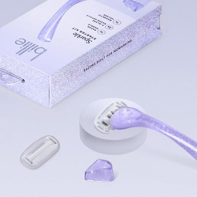 Billie Women's Sparkle Razor Kit 1 Handle + Magnetic Holder + 2 Blade Refills - Imperfect Box