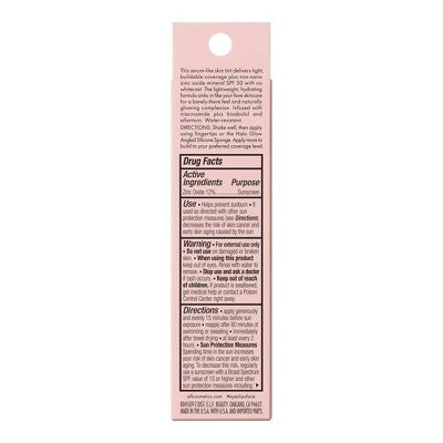 e.l.f. Halo Glow Skin Tint Light Coverage Foundation - Mineral SPF 50 - 6 Light Cool - 1 fl oz