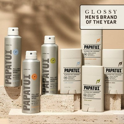 Papatui Men's Body Deodorant Spray Sandalwood Suede 5oz - Imperfect Container