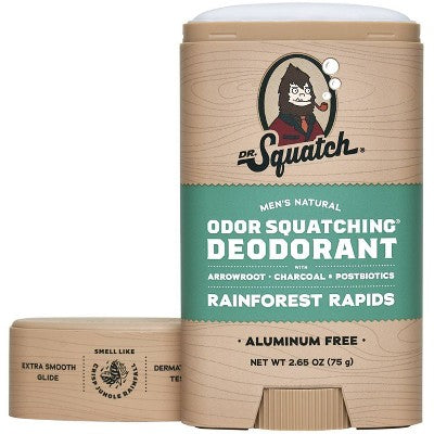 DR. SQUATCH Men's Natural Solid Deodorant Rainforest Rapids 2.65oz - New