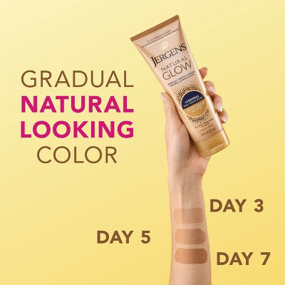 Jergens Natural Glow Skin Firming Moisturizer + Sunless Self Tanning Lotion Fair to Medium 7.5 fl oz - New