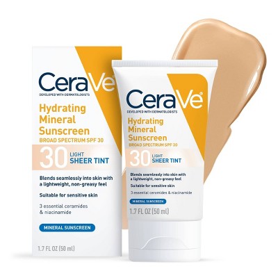 CeraVe Hydrating Mineral Tinted Face Lotion SPF 30 Light 1.7 fl oz - Imperfect Box