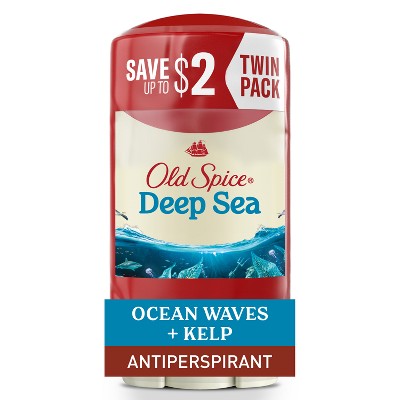 Old Spice Deep Sea Solid Antiperspirant & Deodorant for Men Sea Mineral Scent 2.6oz/2pk - New