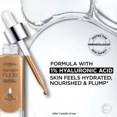 L'Oreal Paris True Match Hyaluronic Tinted Serum 0.5-2 Very Light 1 fl oz - Imperfect Container