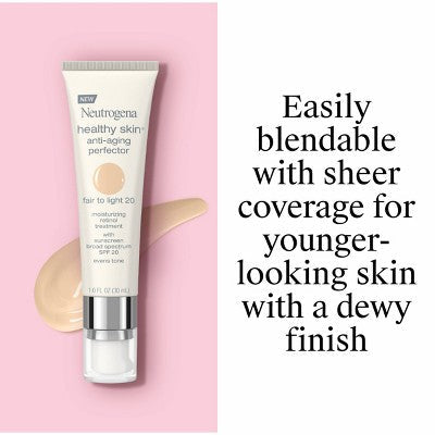 Neutrogena Healthy Skin Anti-Aging Perfector with Retinol & Broad Spectrum SPF 20 Sunscreen 20 Fair to Light 1 fl oz - New