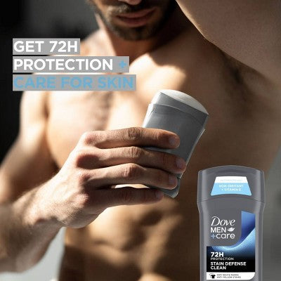 Dove Men+Care 72hr Antiperspirant & Deodorant Stick Stain Defense Clean 2.7oz/2ct - New