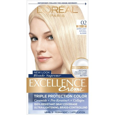 L'Oreal Paris Excellence Triple Protection 6.3 fl oz 02 Extra Light Natural Blonde 1 Kit - Imperfect Box