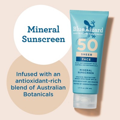 Blue Lizard Sheer Face Mineral Lotion SPF 50 1.7 fl oz - Imperfect Box