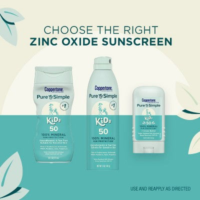 Coppertone Pure & Simple Kid's Spray SPF 50 5oz - Imperfect Container