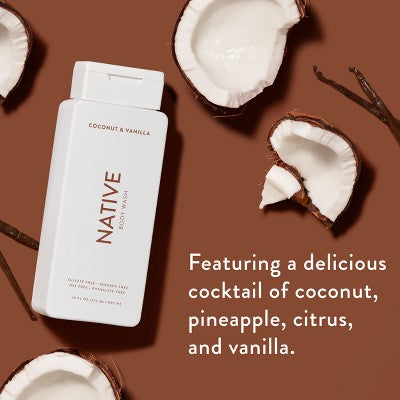Native Body Wash Coconut Vanilla Sulfate Free 18 fl oz- Imperfect Container